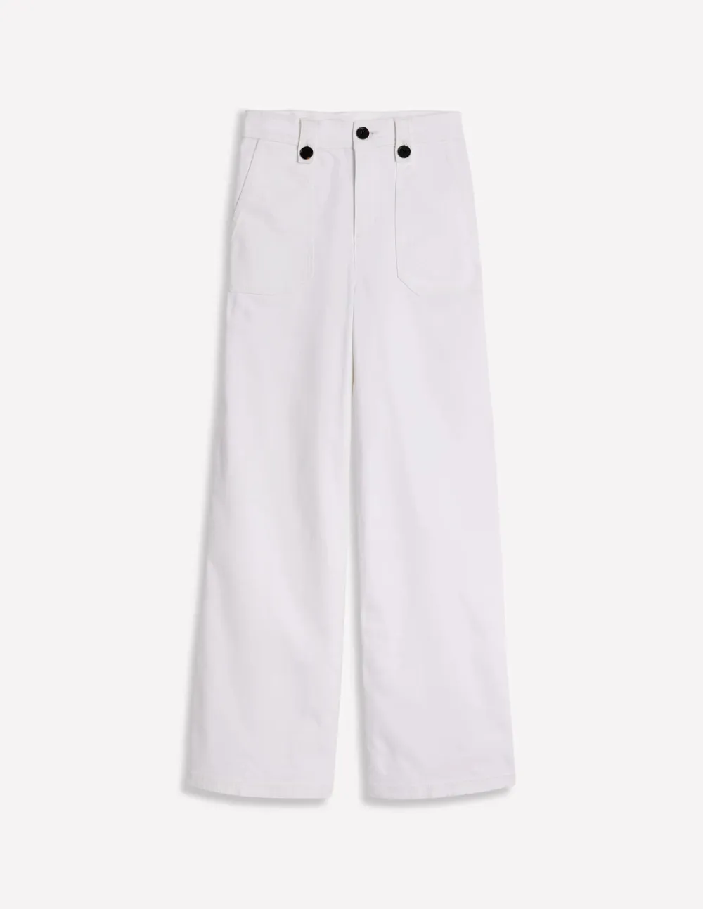 Mid Rise Button Casual Detail Jeans