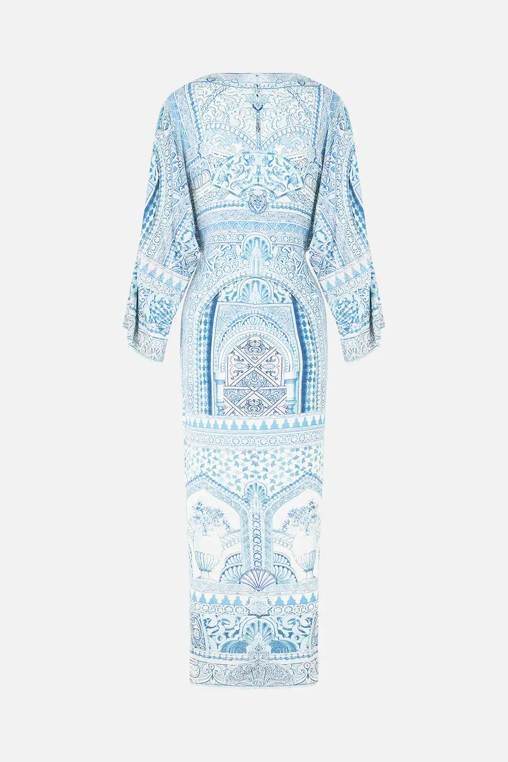 Printed Long Split Front Twist Dress