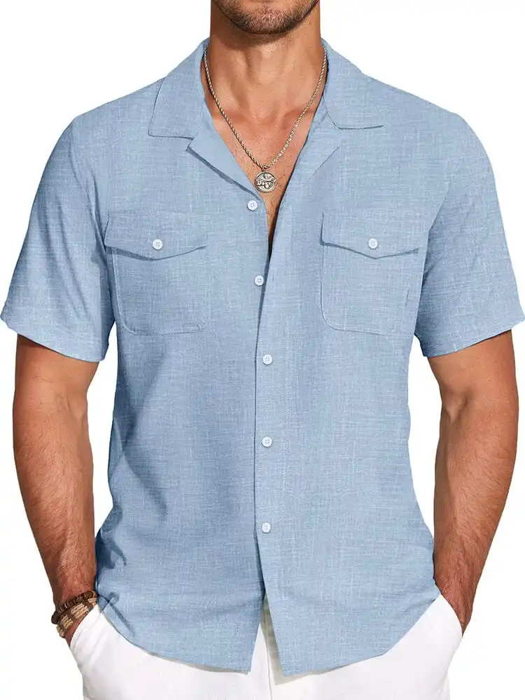 Casual Cuban Collar Summer Shirt Jeans