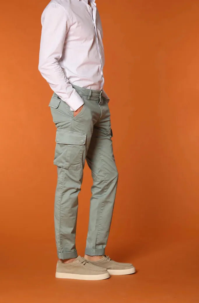 Green Men's Slim Fit Cotton Stretch Overalls