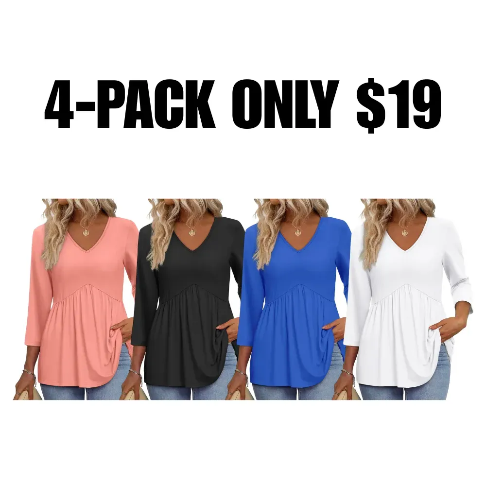 Women's Sleeve V-Neck Blouse