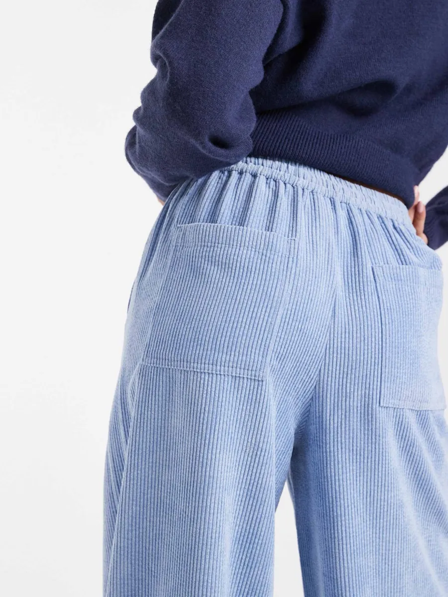 Corduroy Drawstring Wide-Leg Pants