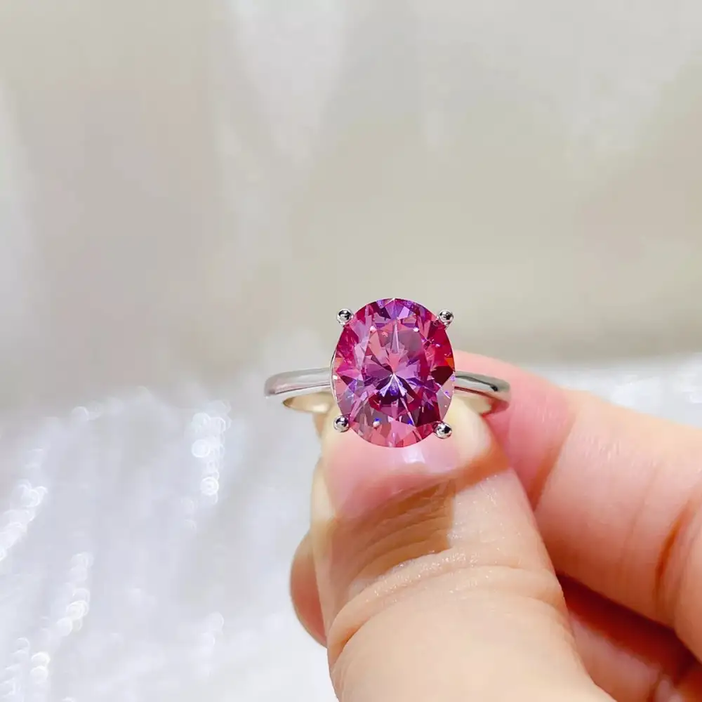 Sterling Silver Moissanite Modern Ring