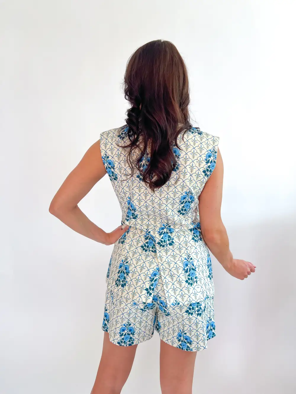 Floral Sleeveless Top And Shorts Set