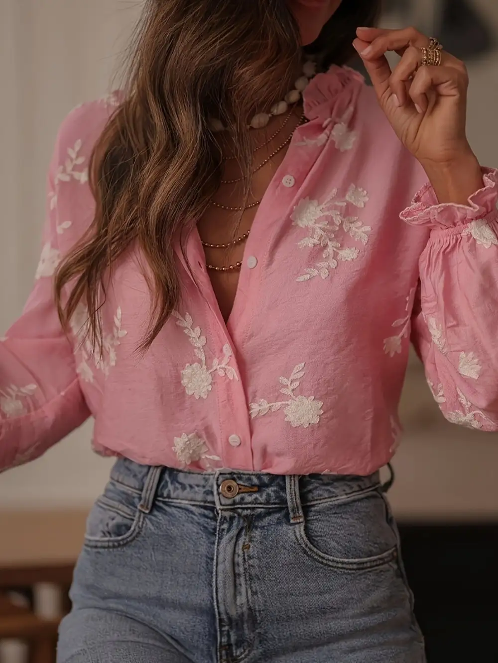 Embroidered Button Down Shirt