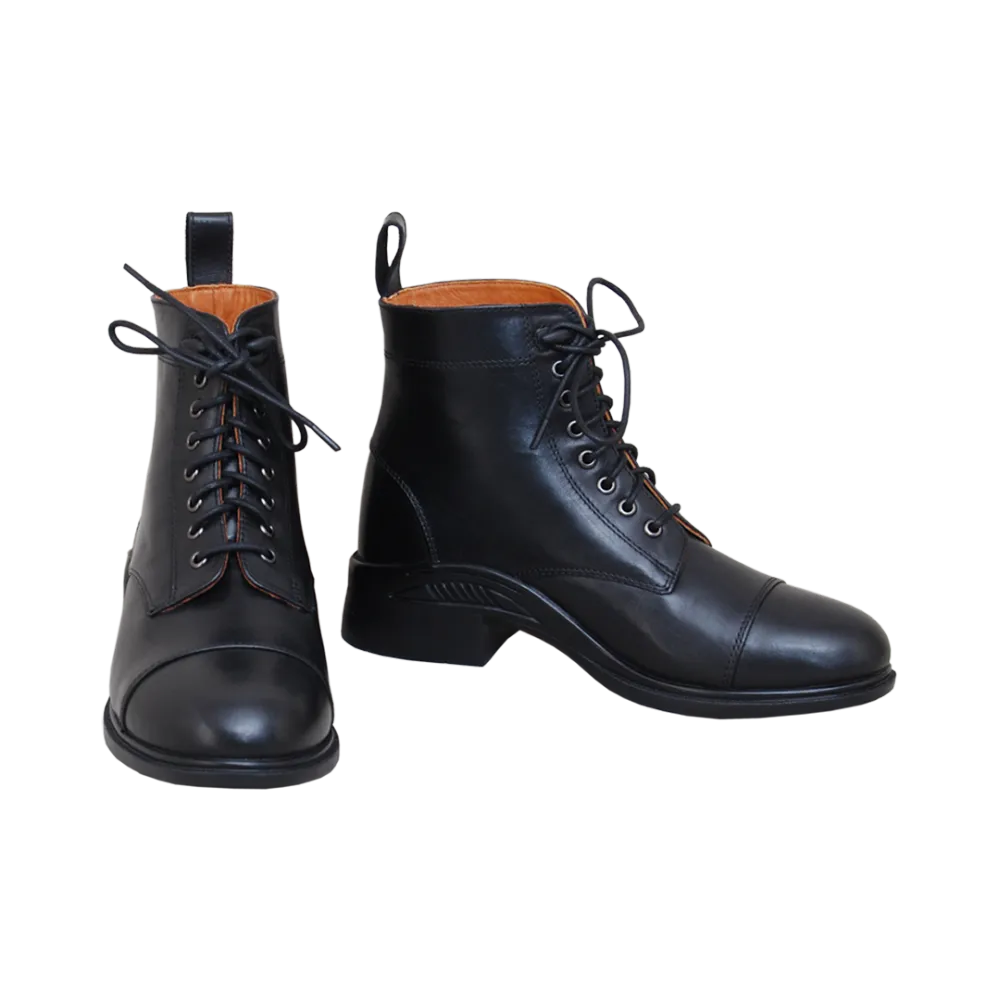 Equestrian Lace-Up Rubber Sole Riding Ankle Boots
