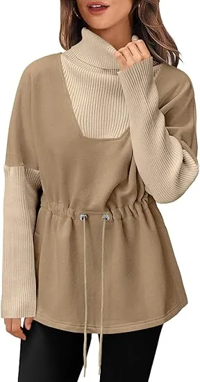 ✨  Women’s Turtleneck Fleece Sweatshirt – Warm, Chic & Effortlessly Stylish