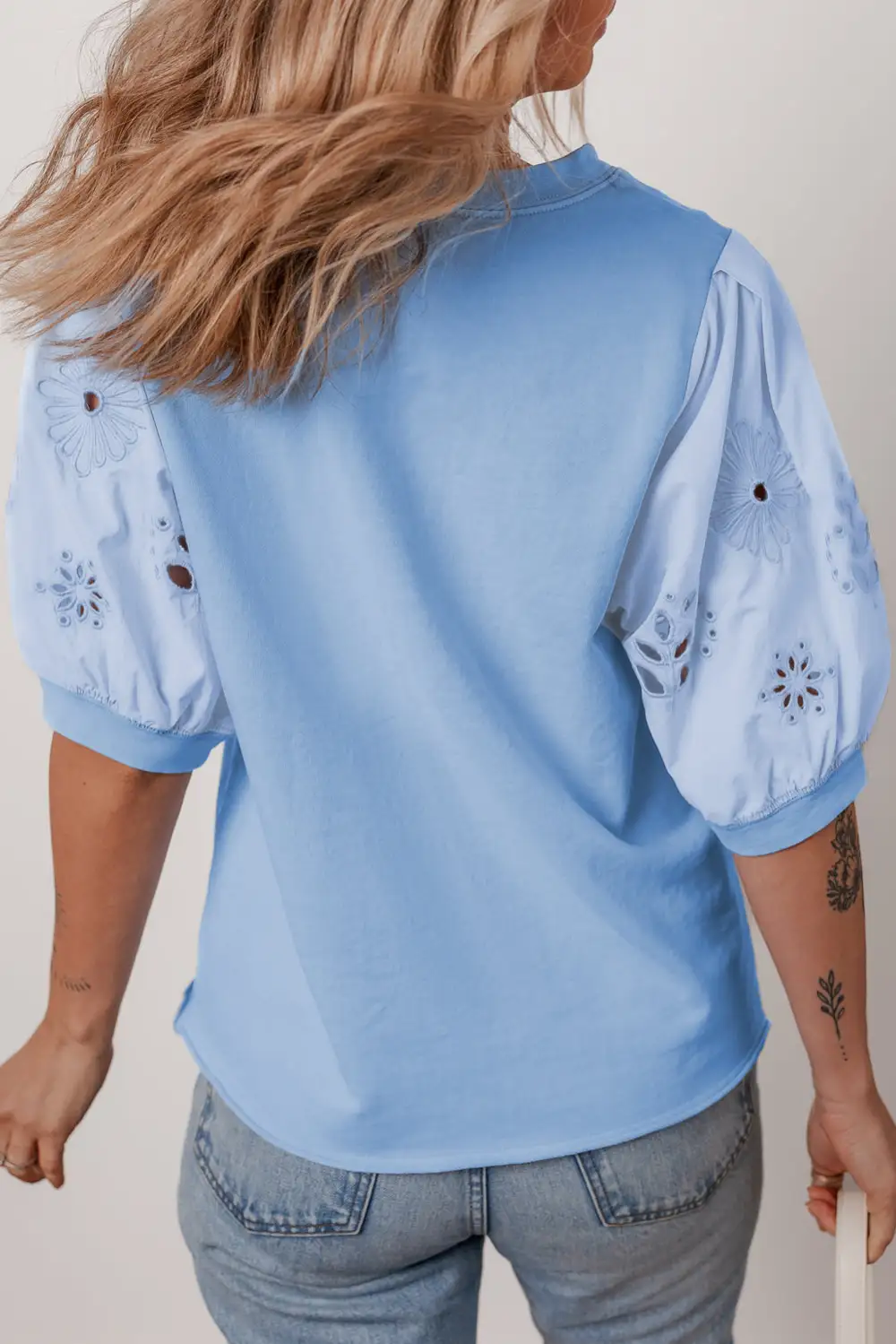 Floral Embroidered Eyelet Blouse