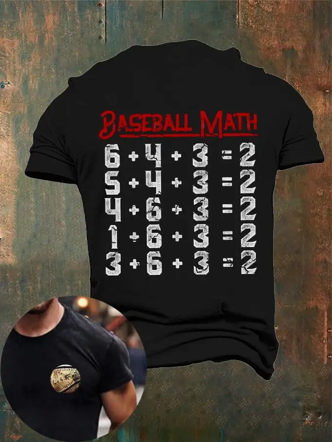 Men's Baseball Math Print T-Shirt