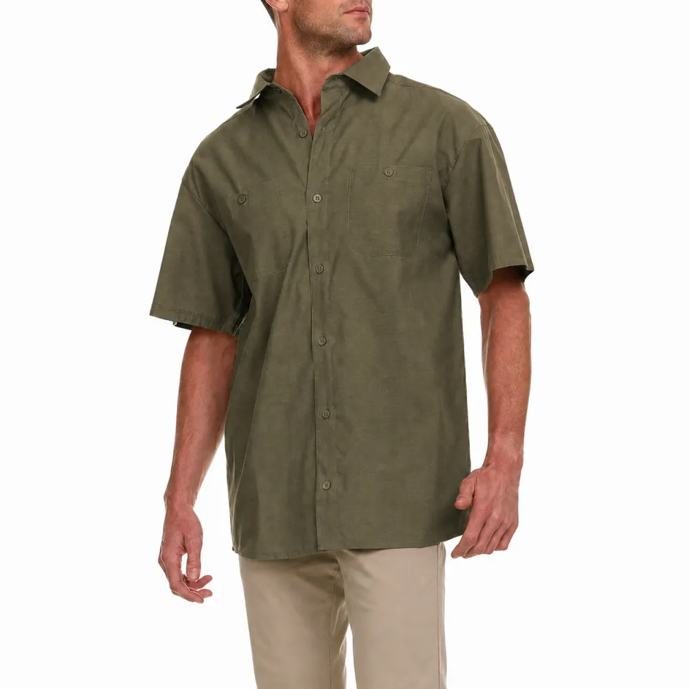 Men's Utility Button-Up Short Sleeve Pocket Shirt