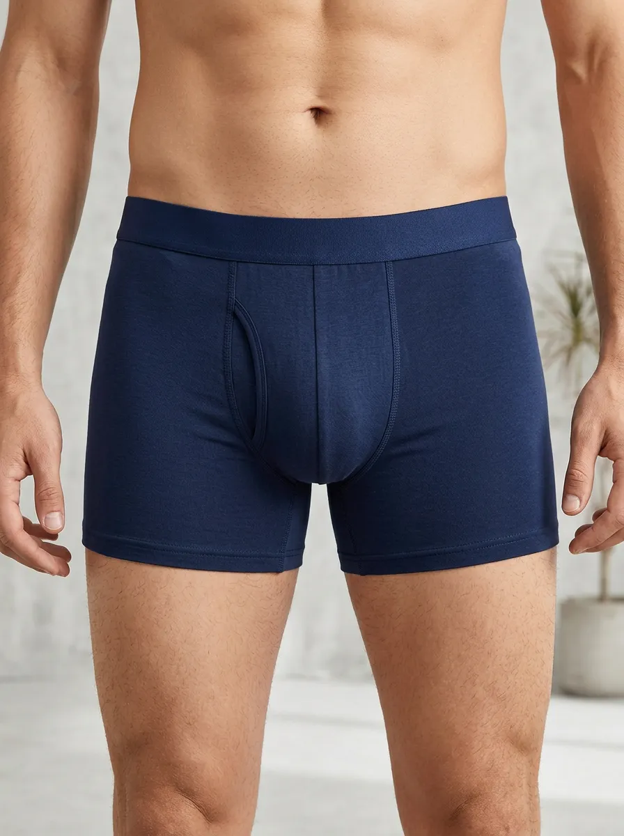 Men's Mixed Color Contoured Pouch Mid-Thigh Fit 3-Pack Boxer Briefs