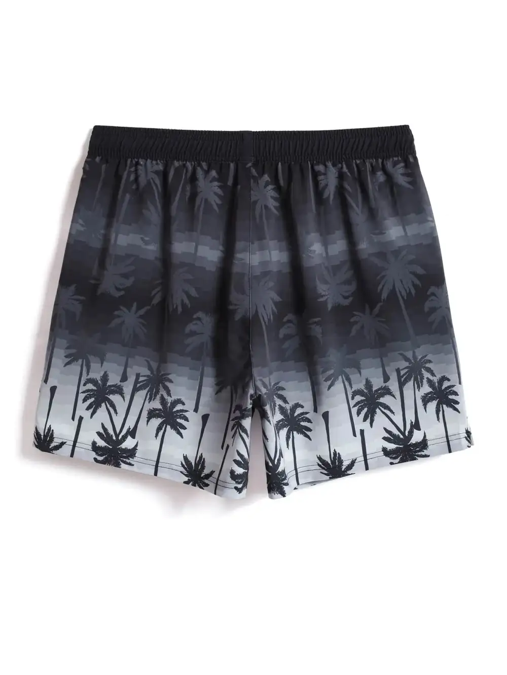 Men's Drawstring Coconut Tree Print Pocket Swim Trunks
