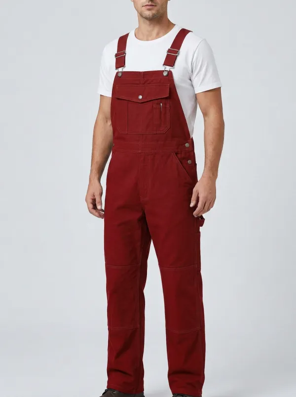 Men's Relaxed Multi-Pocket Bib Work Overalls