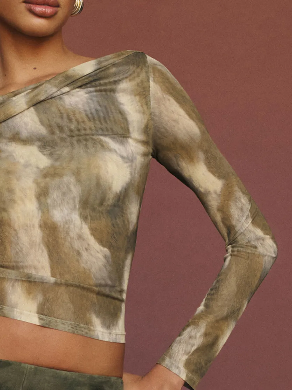 Off Shoulder Long Sleeve Knit Top