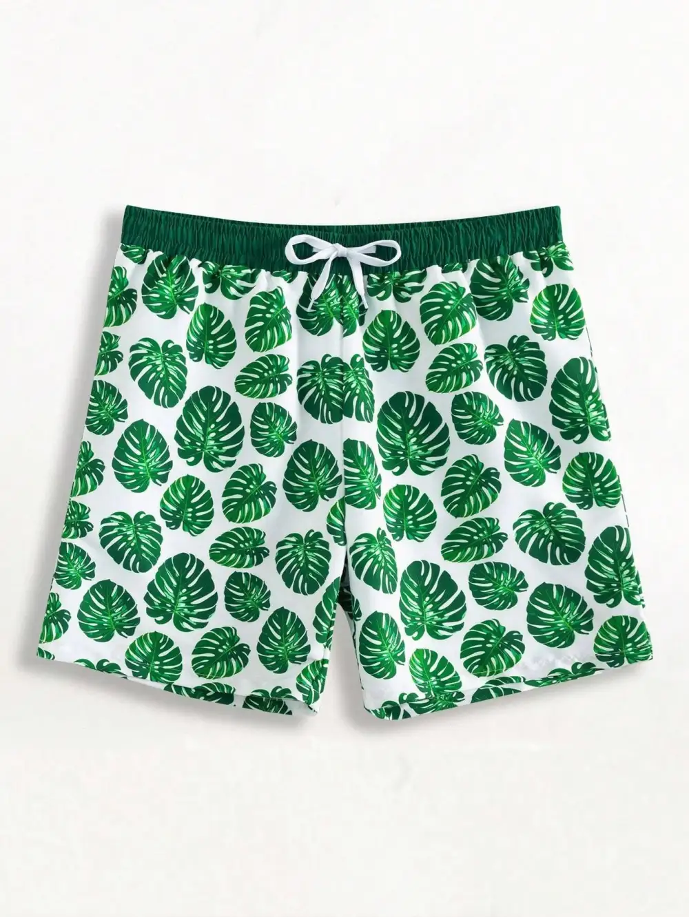 Men's Resort Tropical Print Drawstring Swim Trunks