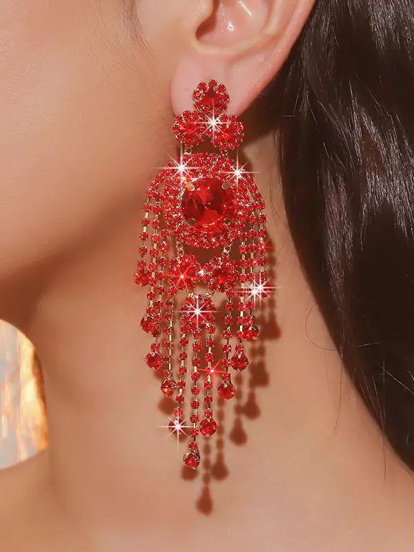 Layered Sunburst Drop Earrings