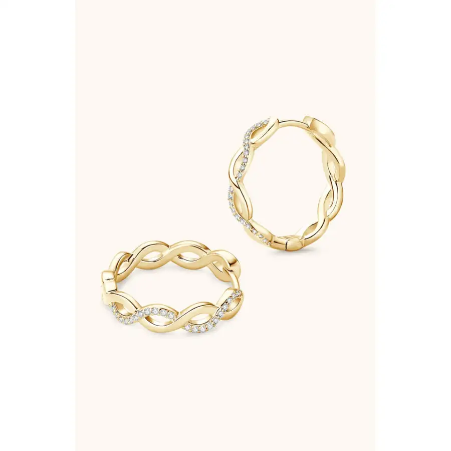 Moissanite Crisscross Hoop Earrings
