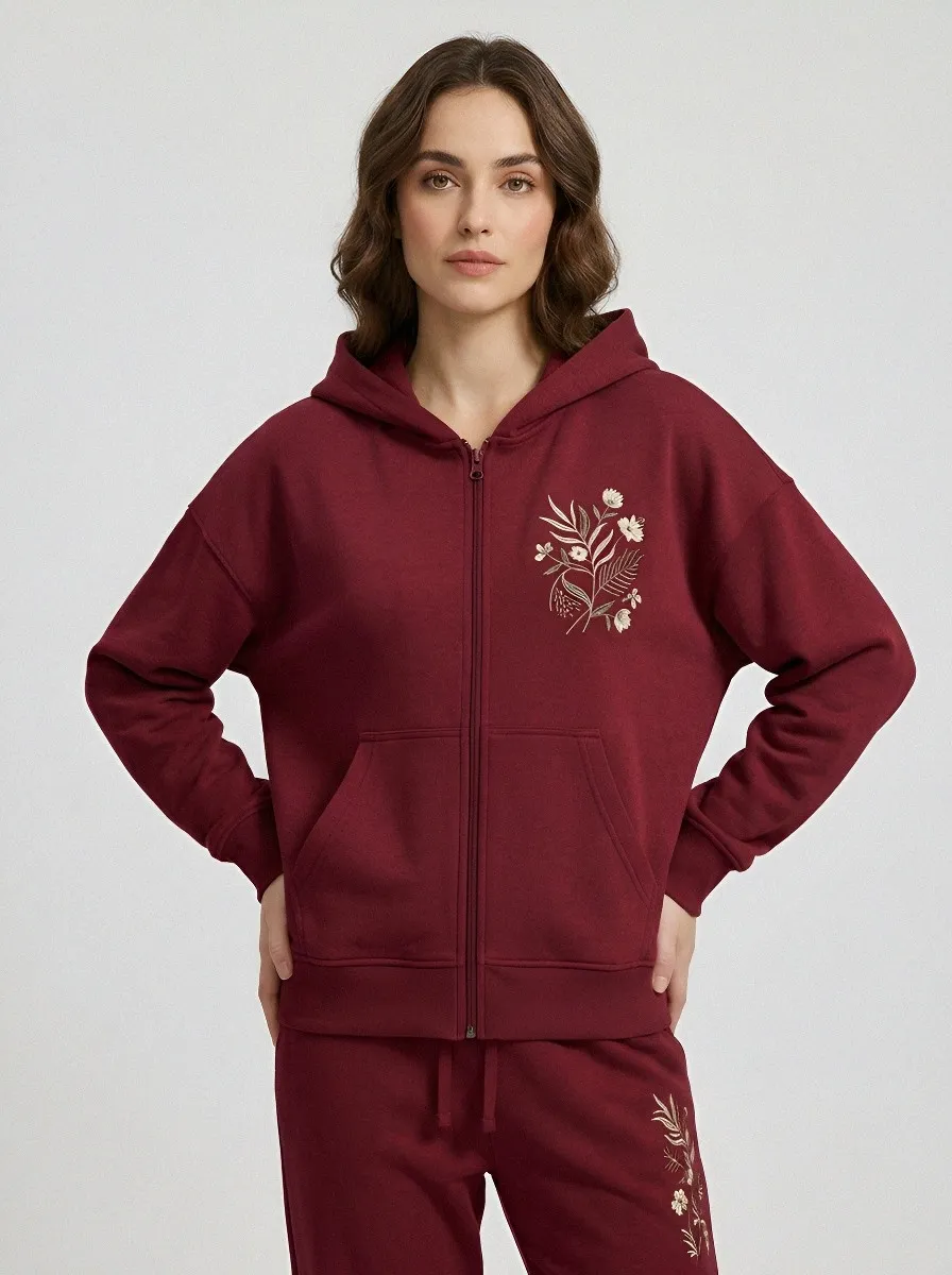 Women's Sage Green Everyday Zip-Up Hoodie Jacket & Jogger Set