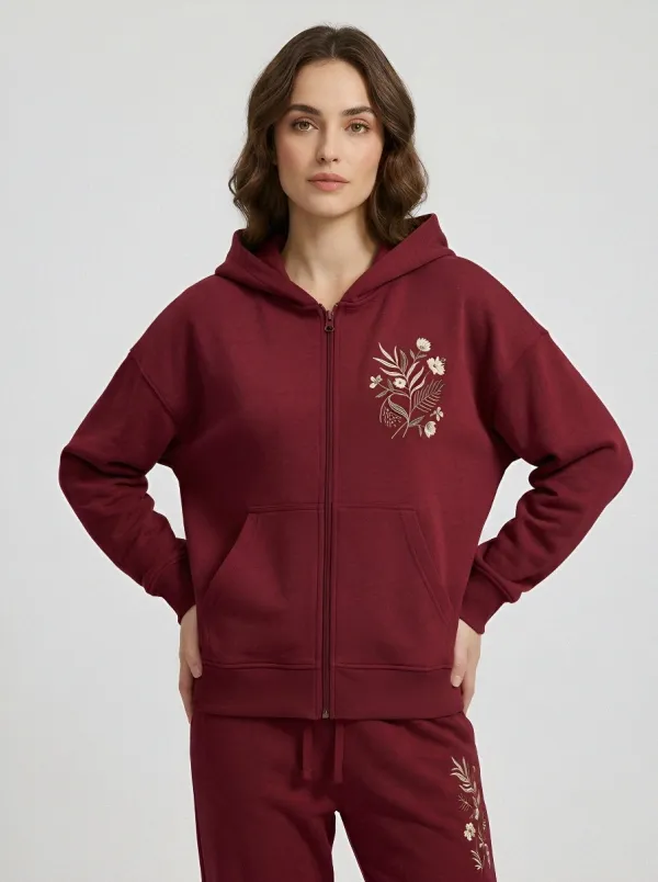 Women's Sage Green Everyday Zip-Up Hoodie Jacket & Jogger Set