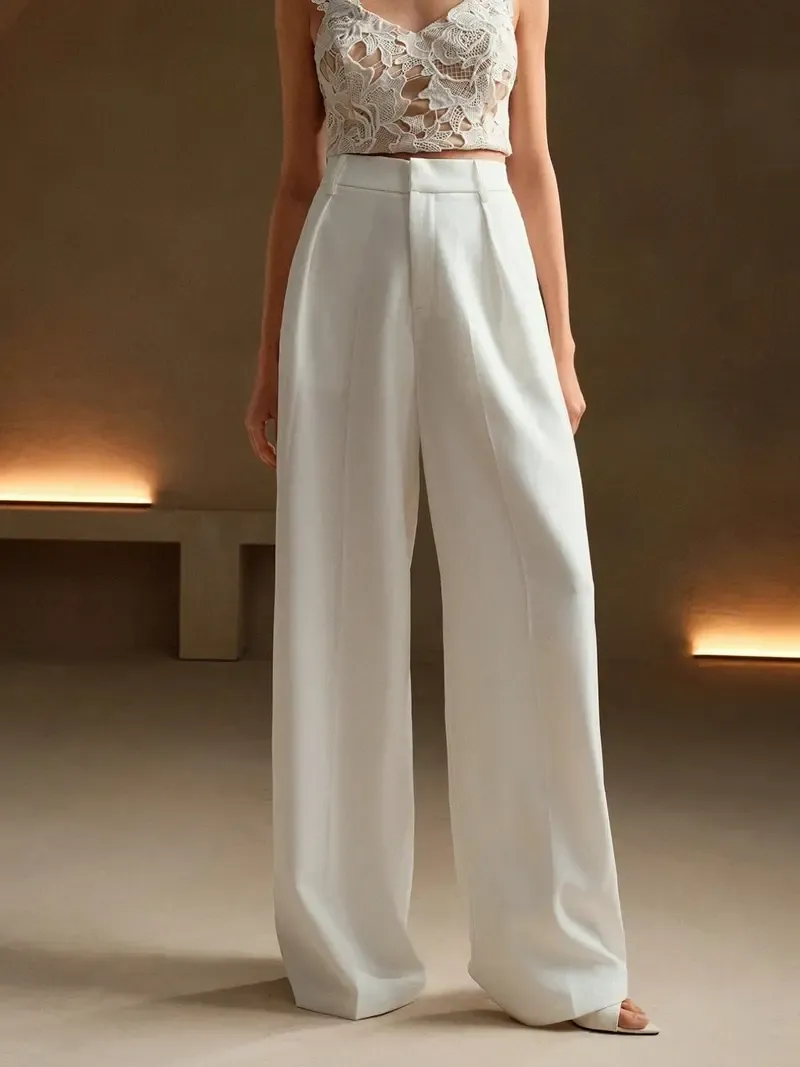 Women's Solid Color Basic Wide-Leg Loose Pants