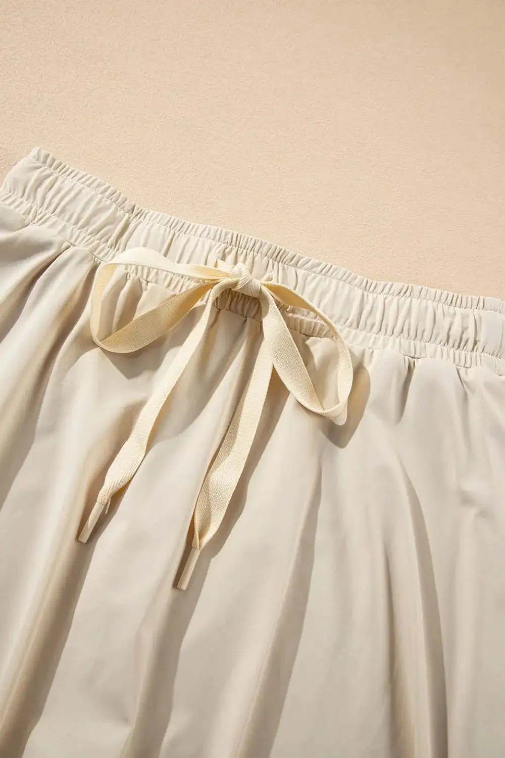 Drawstring High Waist Lined Active Skorts Skirt