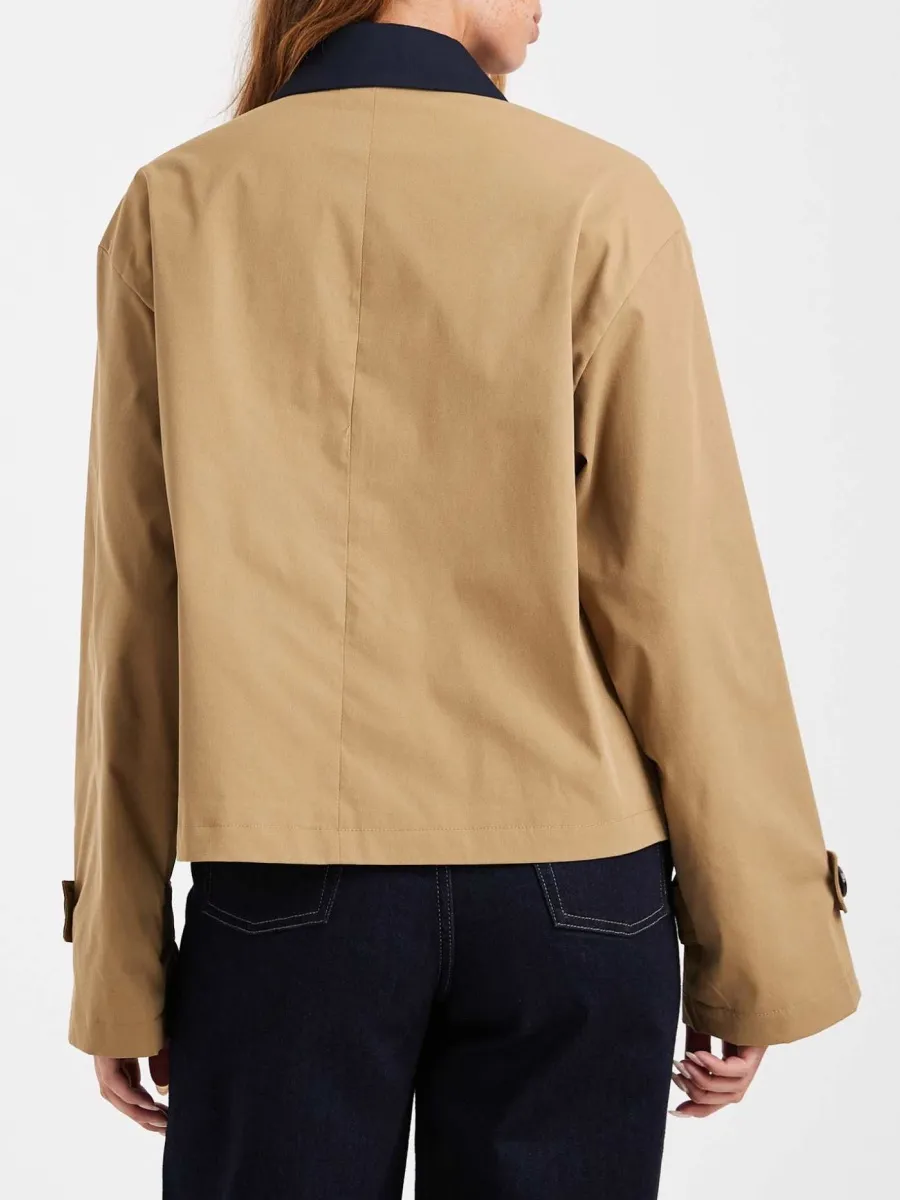 Contrast Tied Collared Jacket