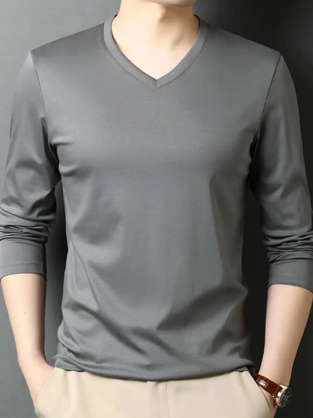 V-Neck Long-Sleeve T-Shirt