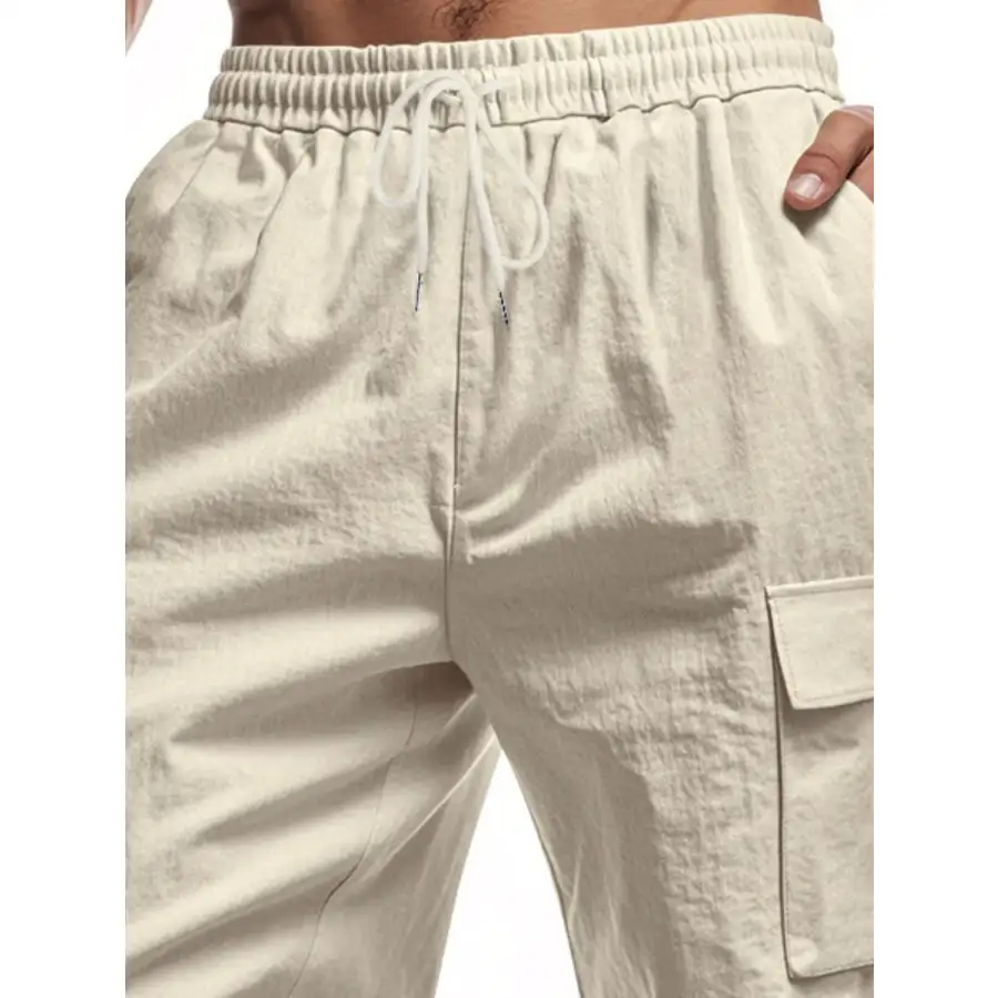 Men's Full Size Drawstring Shorts with Cargo Pockets Plus Size