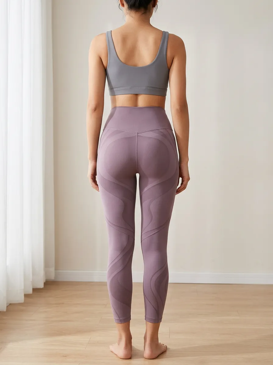 Women's Abstract Wave Pattern Print Leggings