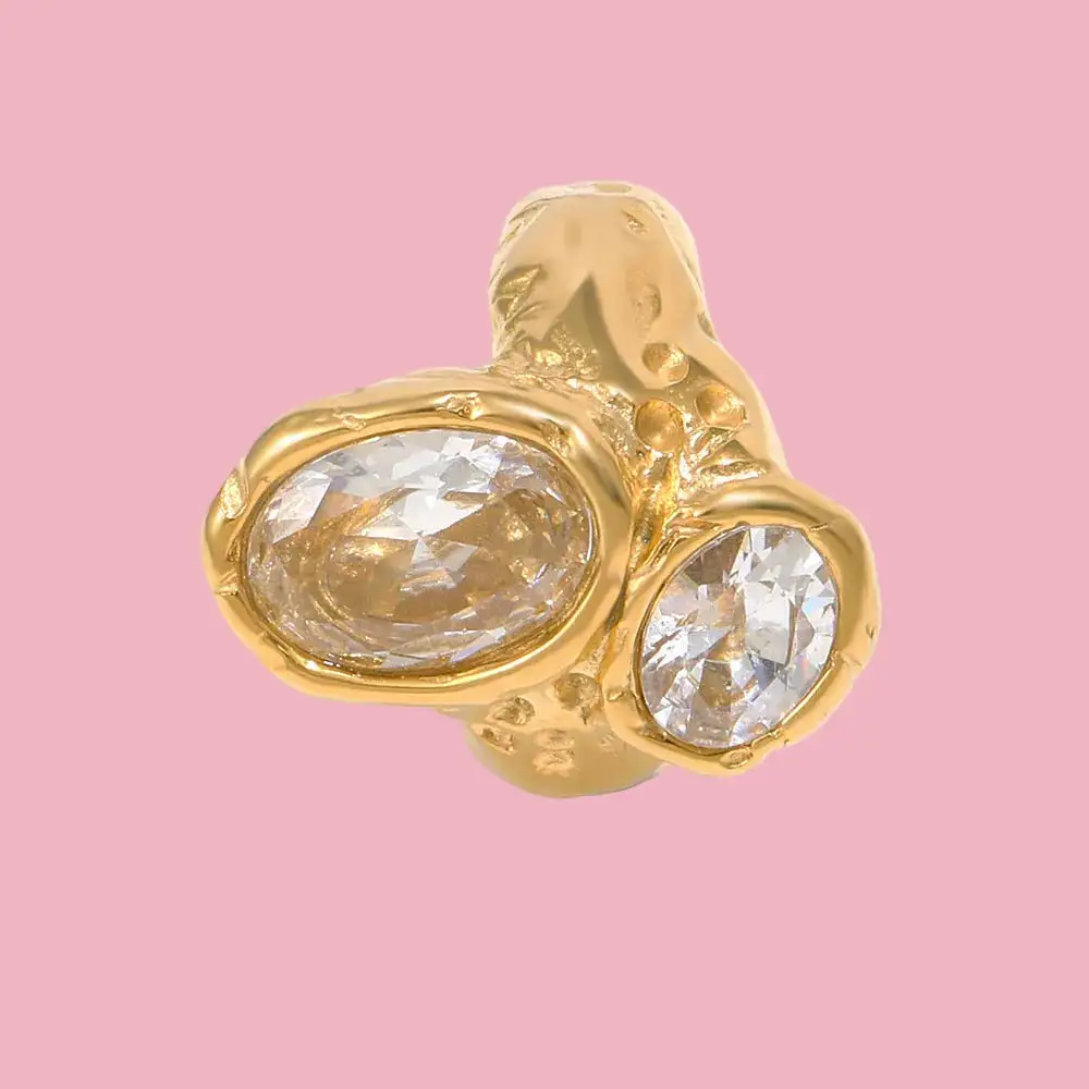 Sculpted Abstract Stone Accent Ring