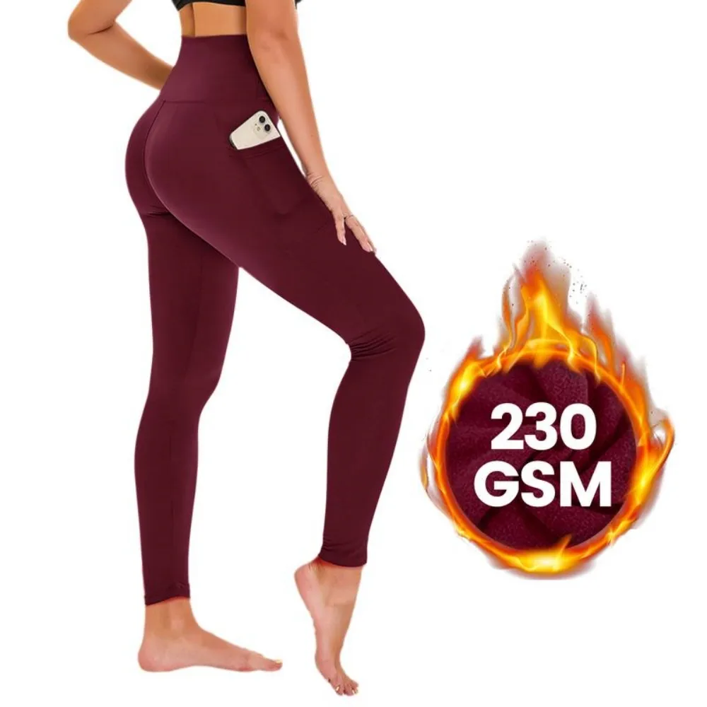 Women's High Waisted Fleece Yoga Pants