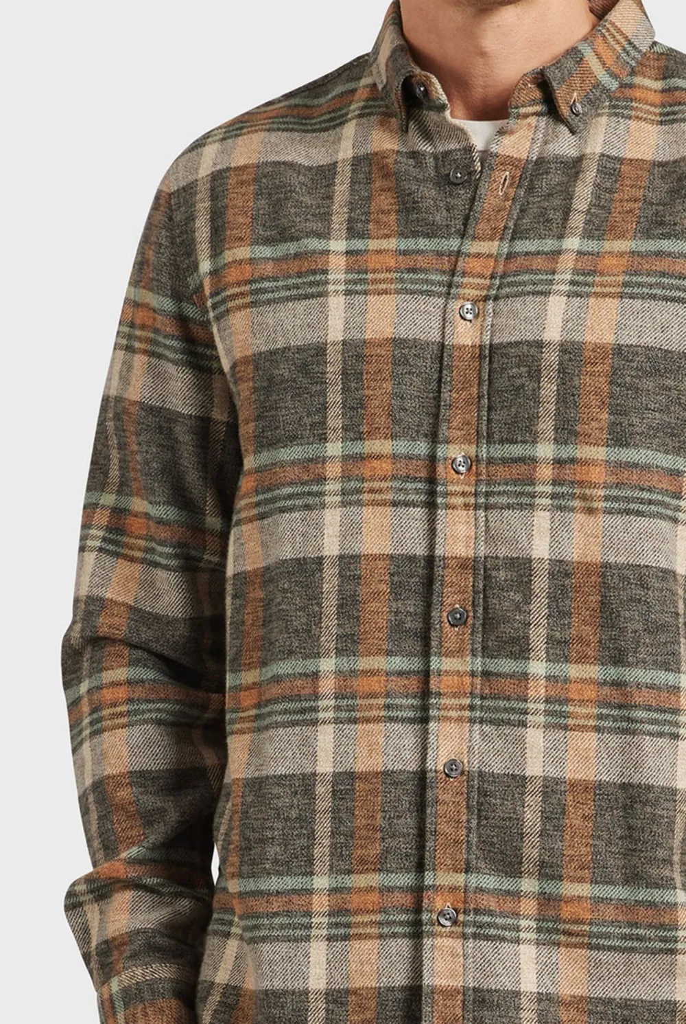 Titanium grey Plaid Flannel Shirt