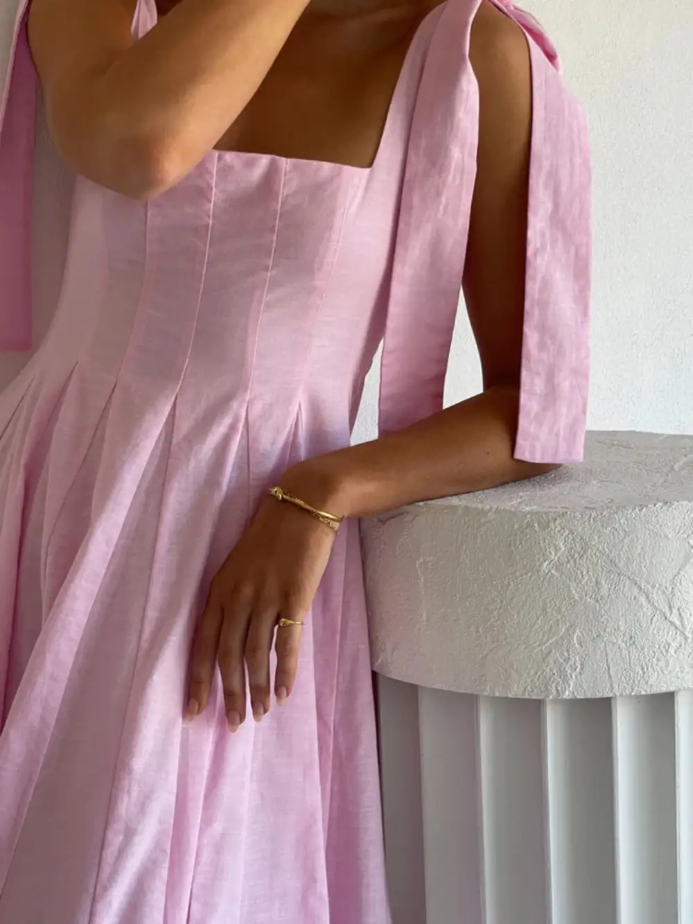 Tie Shoulder Maxi Dress