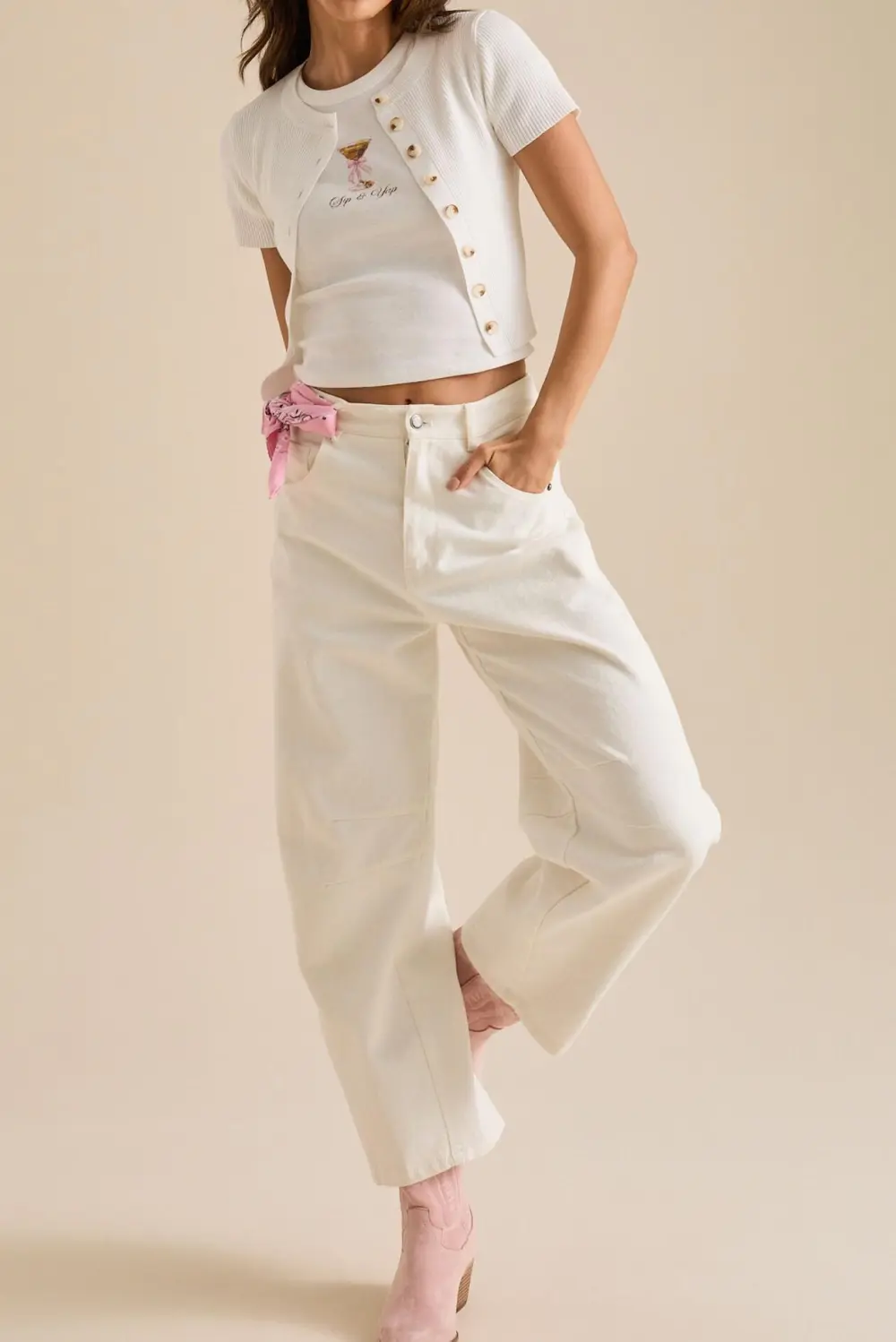 Short Sleeve Ivory Tee