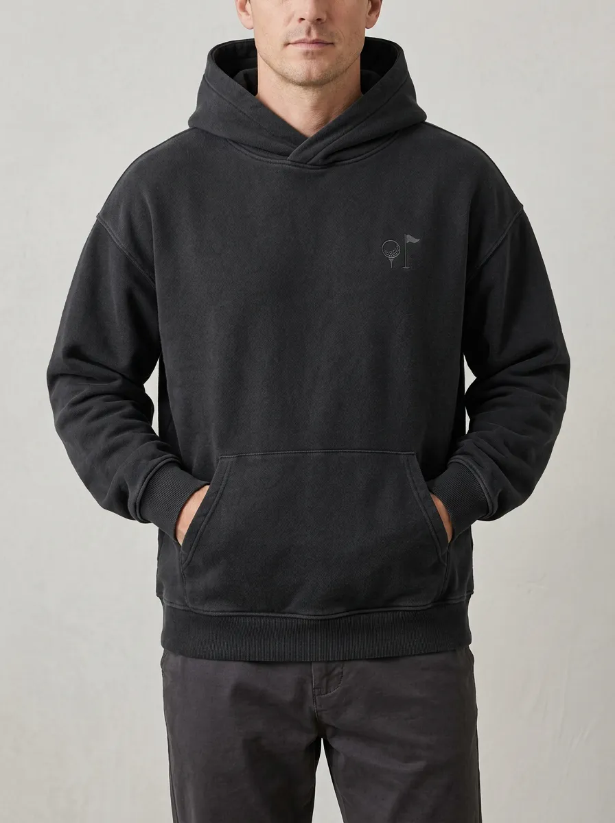 Classic Golf-Ball Flag-Motif Golf Casual Hoodie
