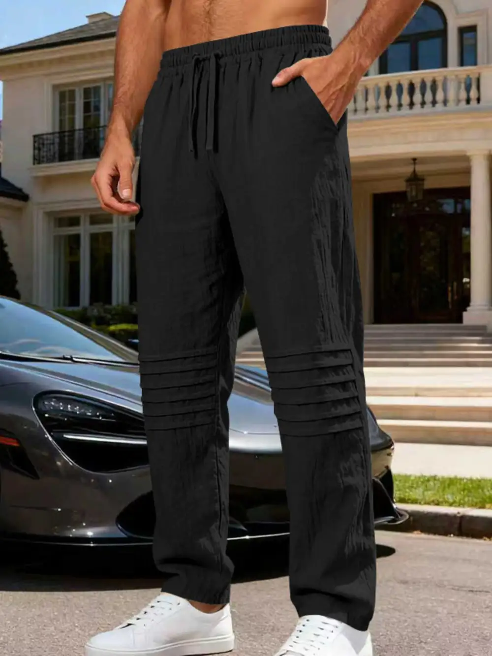 Men's Full Size Casual Drawstring Pants Plus Size