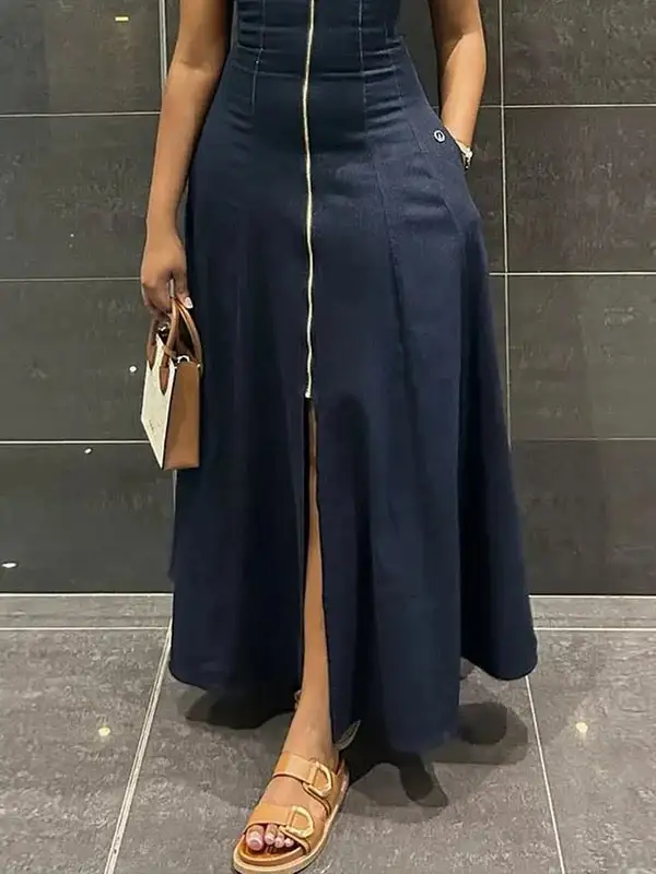 High Loose Neck Maxi Dress