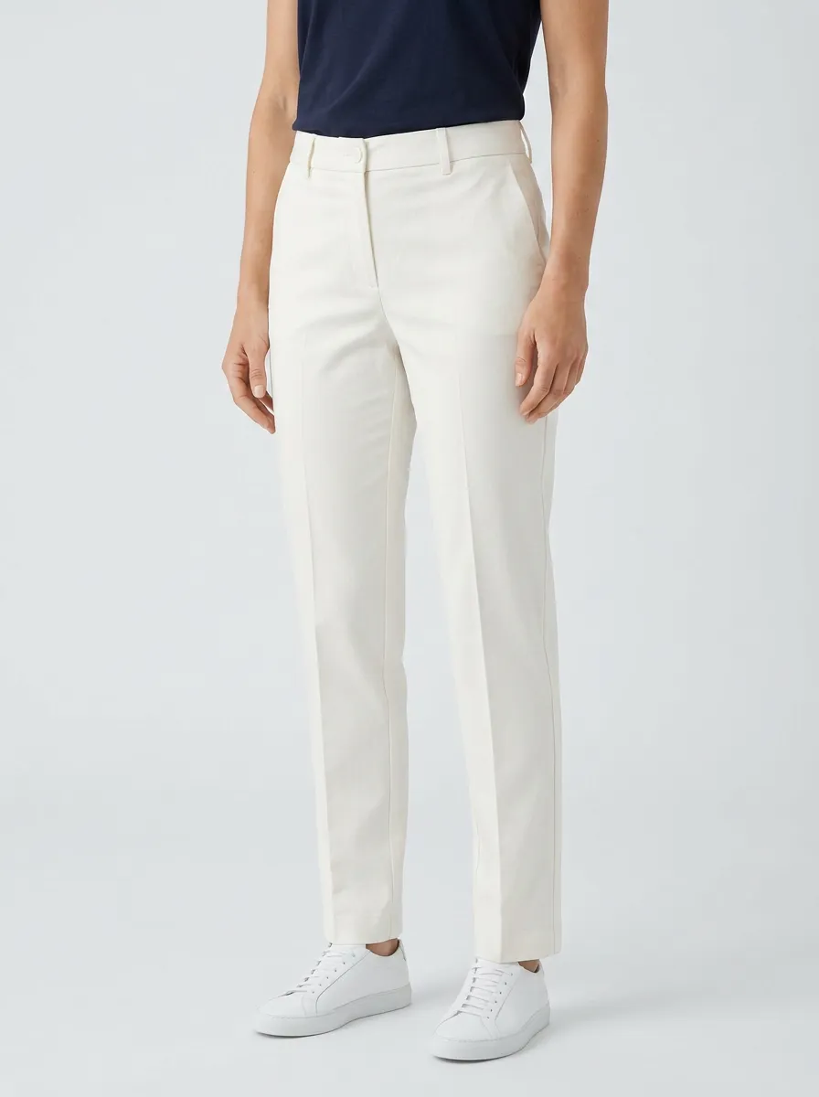 Lightweight-Look Straight-Leg Casual Mid-Rise Straight Leg Trousers