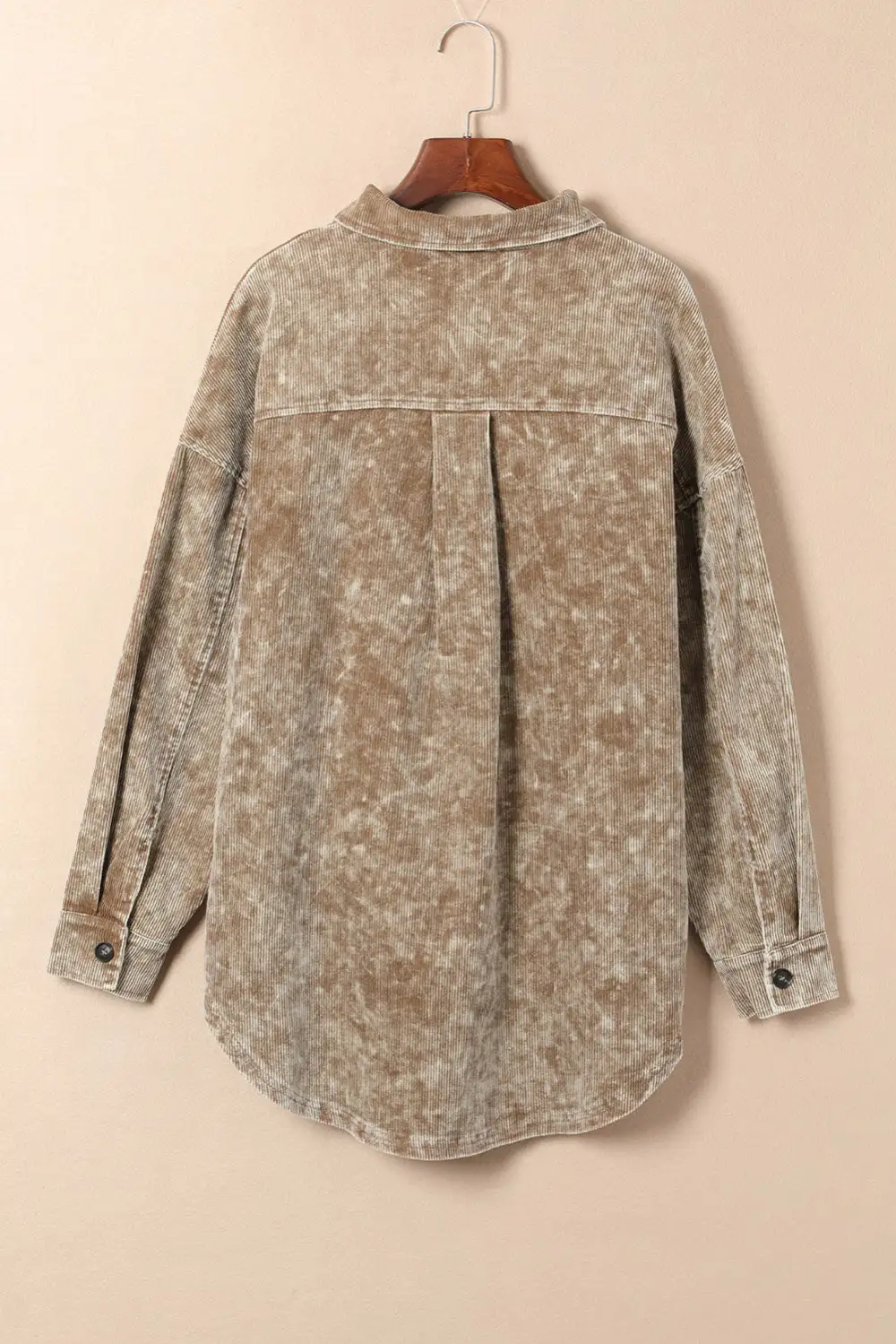 Vintage Distressed Mineral Wash Oversized Shirt Jacket