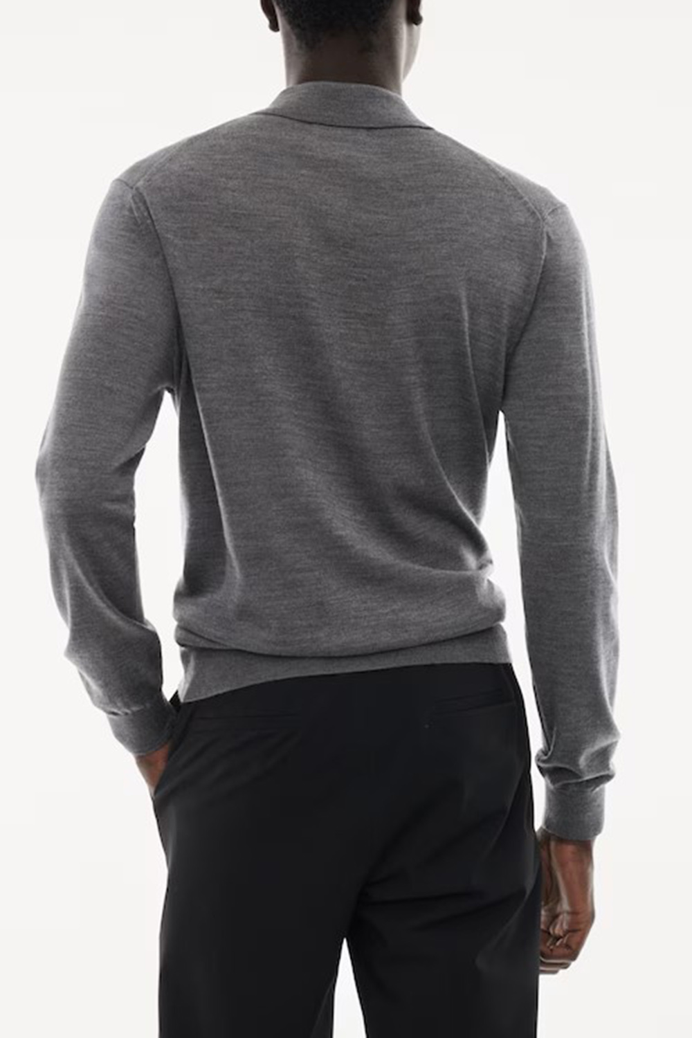 100% Wool Long-Sleeved Polo Shirt