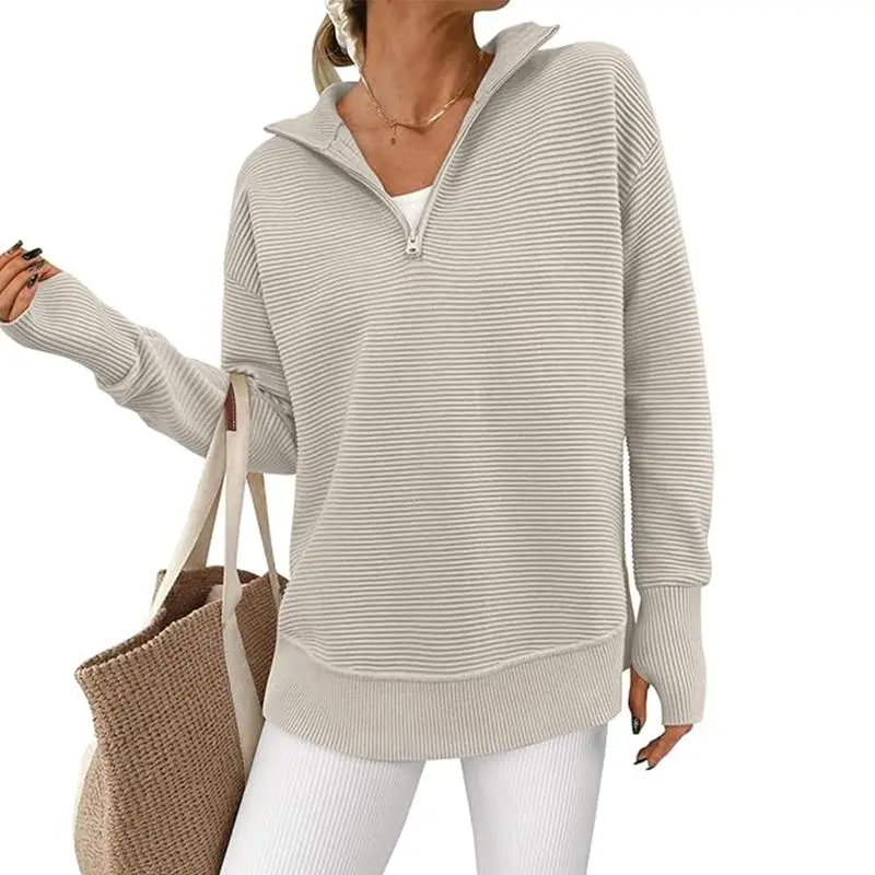 Ultimate Cozy V-Neck Ribbed Knit Pullover – All-Season Comfort & Style