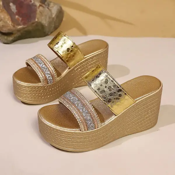 Soft Open Toe Platform Wedge Sandals