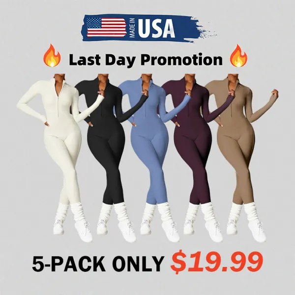 Ironfit Long-Sleeve Zip-Up Jumpsuit – Perfect for Cooler Weather! 💪 Flash Sale — 50% OFF