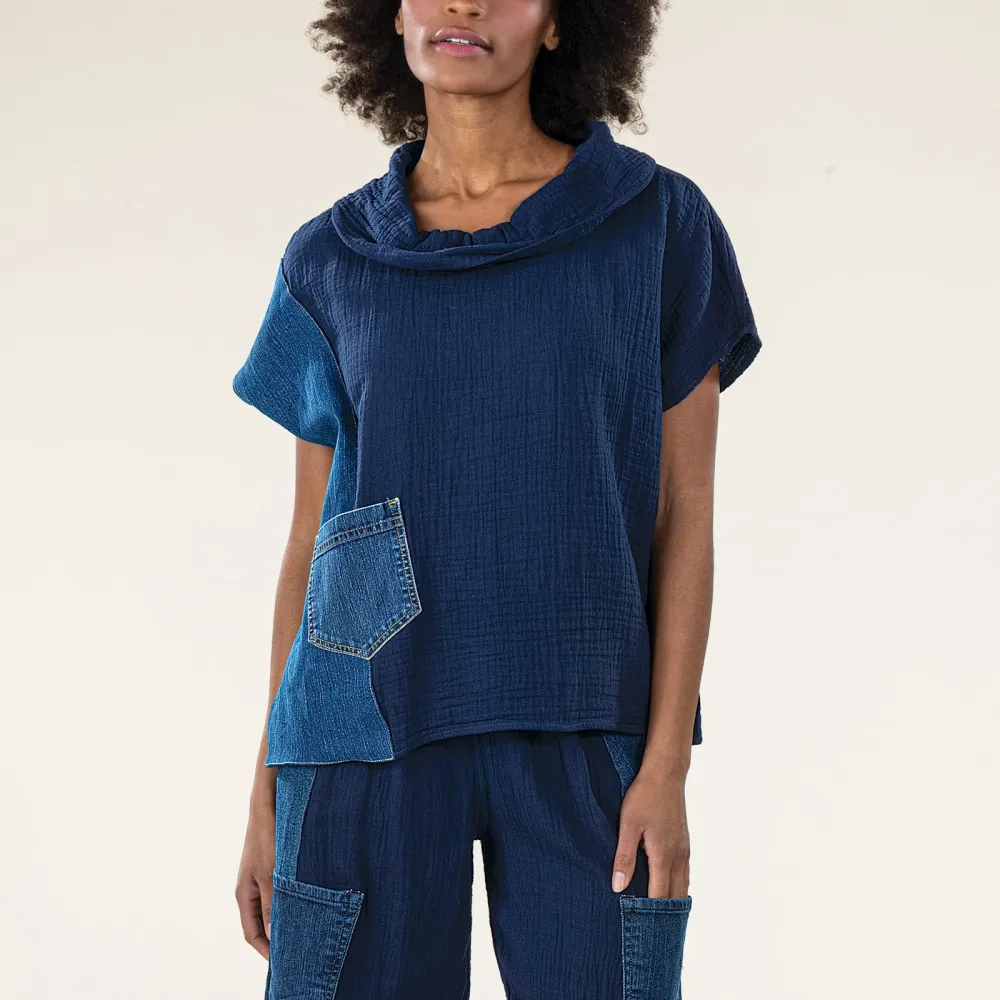 Cowl Neck Pullover Top