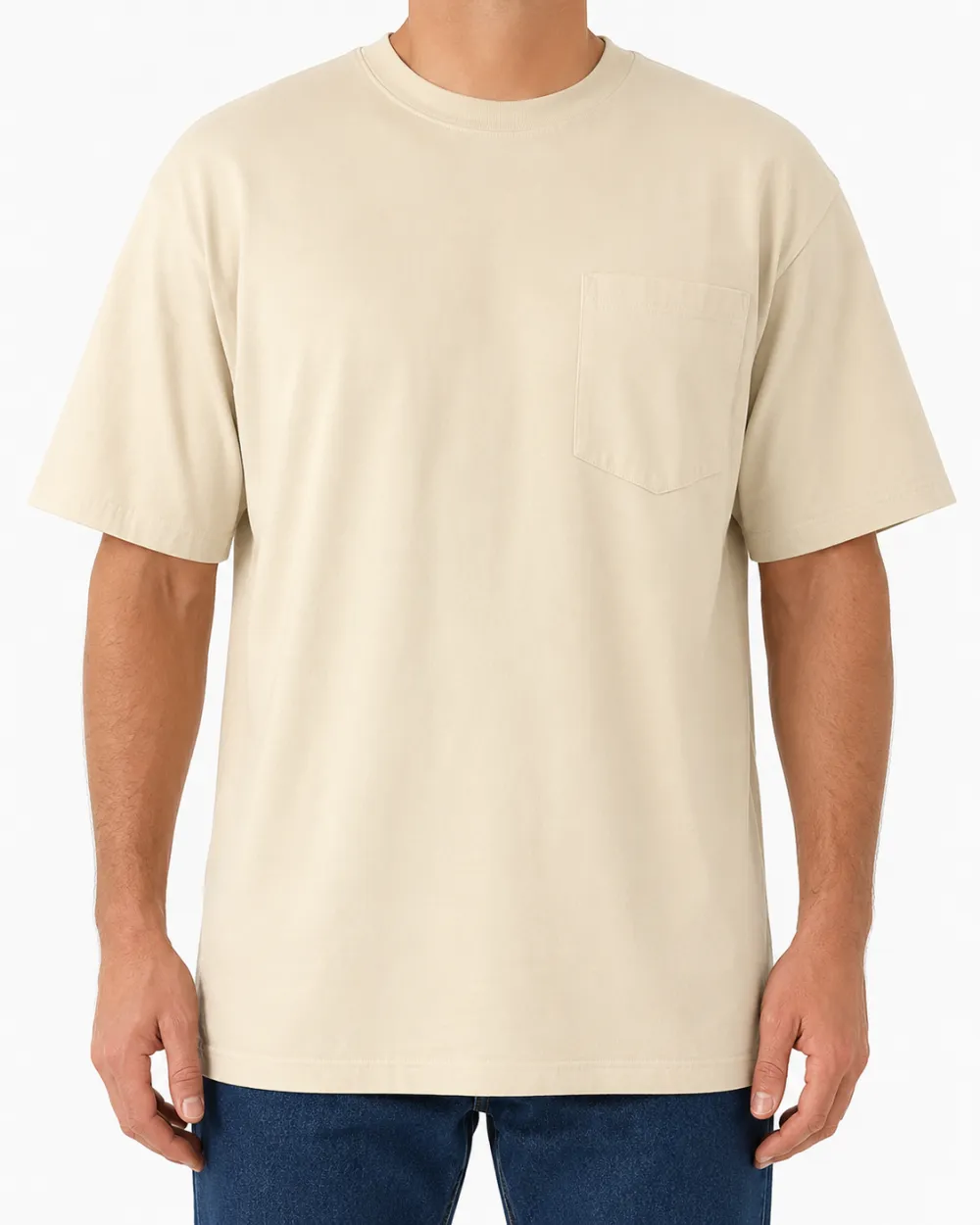 Men's Soft Cotton Pocket Crew Neck T-Shirt