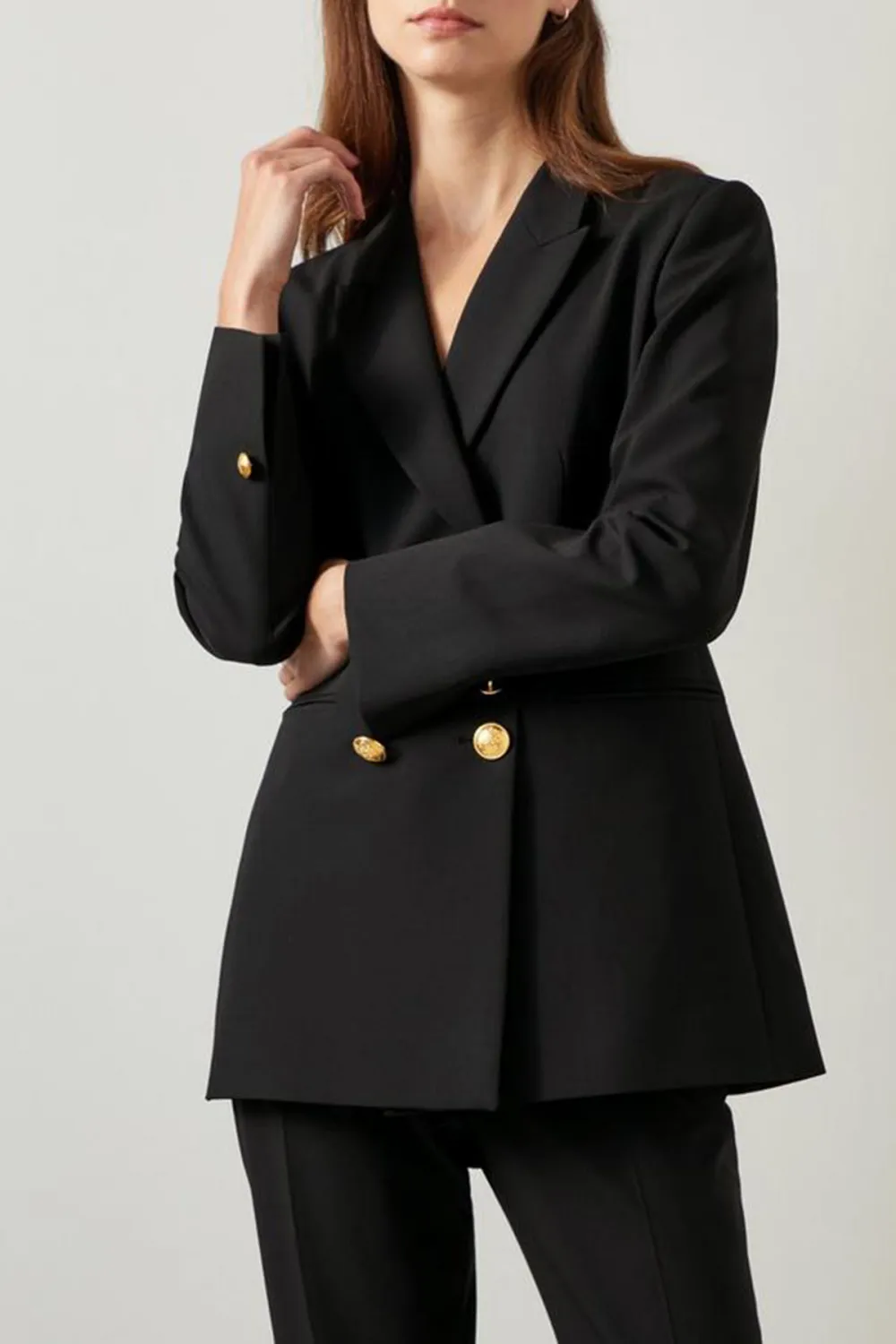 Black Double Breasted Tailored Blazer