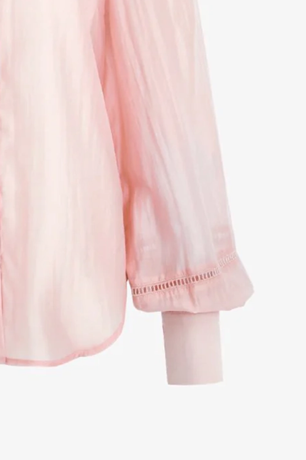Blush Lace Detail Sheer Shirt