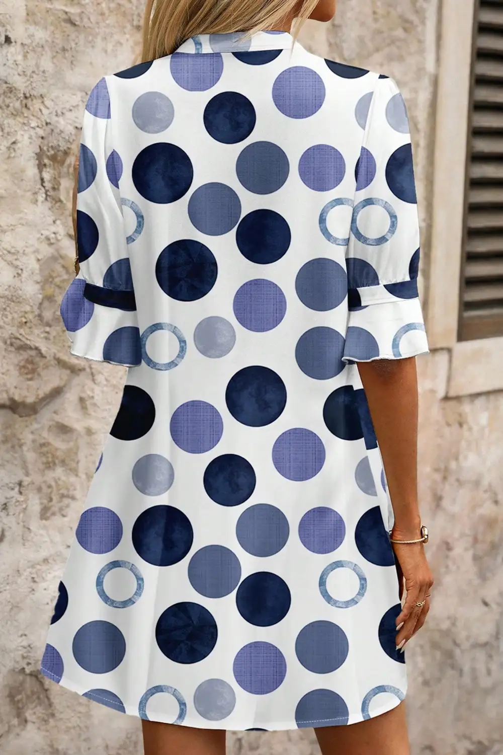 Polka Dot Short Sleeve Casual Mini Dress