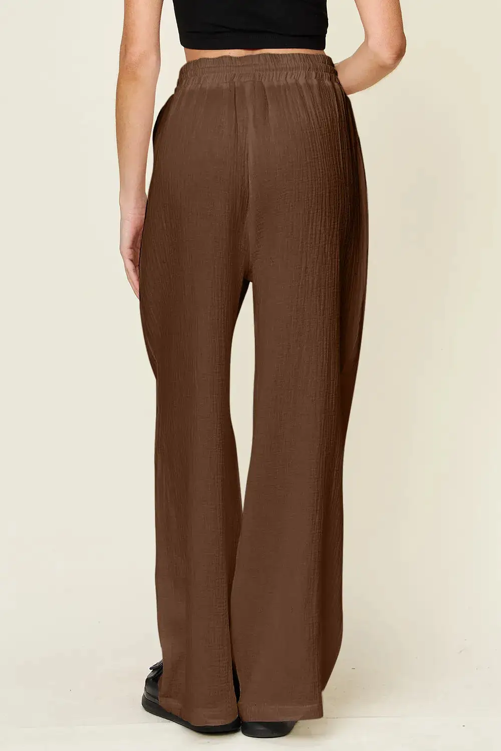 Tailored Wide Leg Drawstring Pants