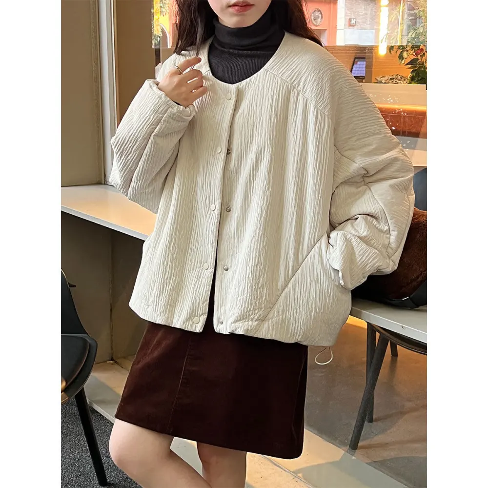 Relaxed Cotton-Blend Casual Outerwear Jacket